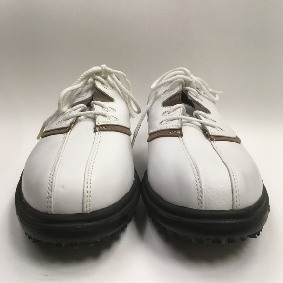 Footjoy Golf comfort, White/Brown Sz 8.5 Wms(0021) - Picture 4 of 6